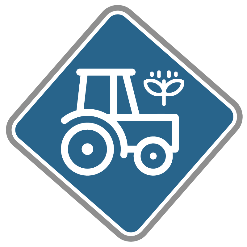 SafeFarm Logo - Tractor symbol in a diamond